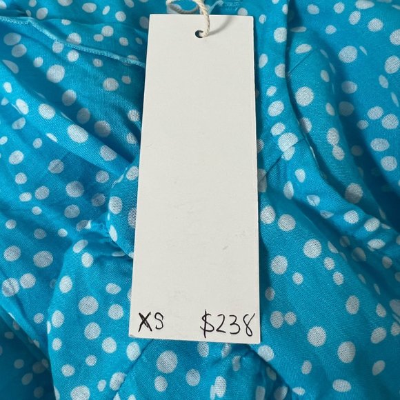 Coolchange Quinn Womens Ruffled Tunic Dress Swim Cover Aqua Blue Polka Dot sz XS - Picture 12 of 13